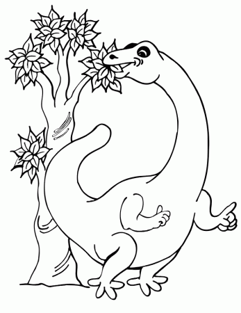 dinosaur coloring page eating top of tree