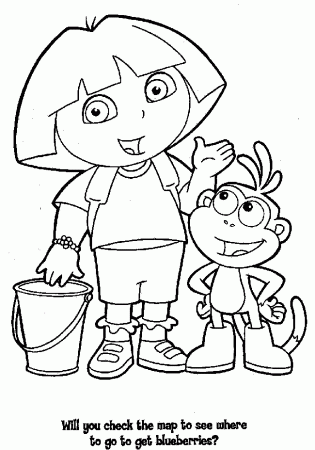 Dora and Monkey coloring pages easy for kids | coloring pages