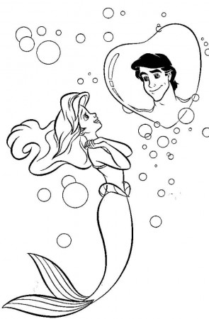 Imagine Ariel Prince Eric Coloring Pages | kids coloring pages | Pint…