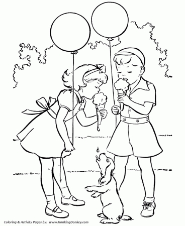 kids eating ice cream Colouring Pages (page 2)