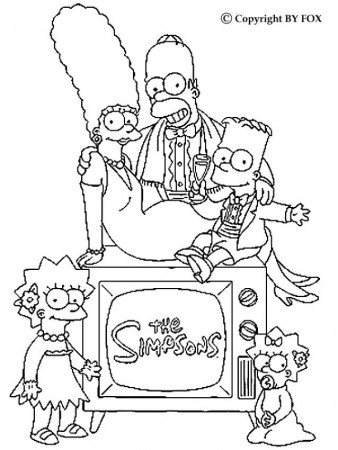 THE SIMPSON FAMILY coloring pages - Family portrait