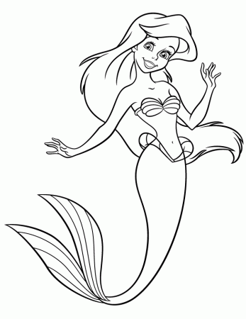 Pretty Princess Mermaid Ariel Coloring Page | Coloring Pages