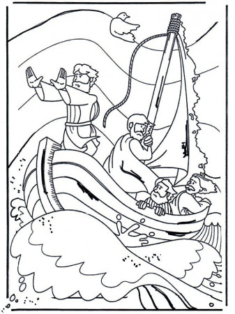 Jesus Calms a Storm Coloring Page | Church: Life of Jesus - 3rd grade…