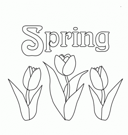 Spring Day Coloring Pages : Perfect Spring Flower Coloring Pages 