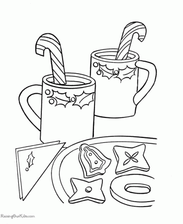 Christmas Candy Canes Coloring Pages To Tree Decorating