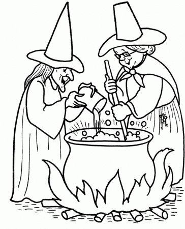 Witch Is A Great Herb Cooking Coloring Page |Halloween coloring 