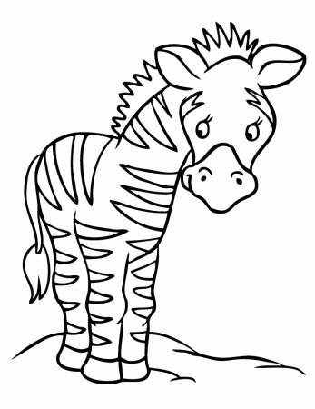 Cute Giraffes and Zebra Colouring Pages