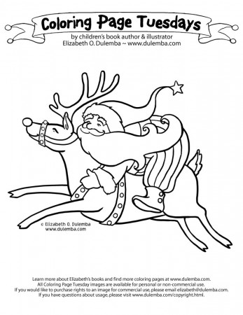 dulemba: Coloring Page Tuesday - Reindeer Ride!