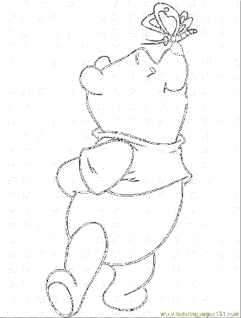 Coloring Pages Smile With Butterfly (Cartoons > Winnie The Pooh 