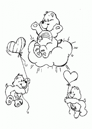 CARE BEARS coloring pages - Care Bear and snowman