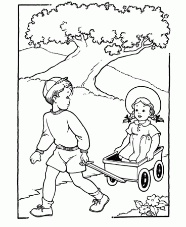 BlueBonkers: Kids Coloring Pages - Fun wagon Ride - Free Printable 