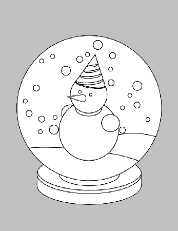 Snowglobe - Free Printable Coloring Pages