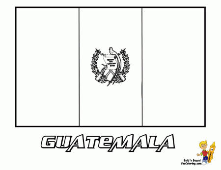 Guatemala Flag Coloring Page - Coloring Pages for Kids and for Adults