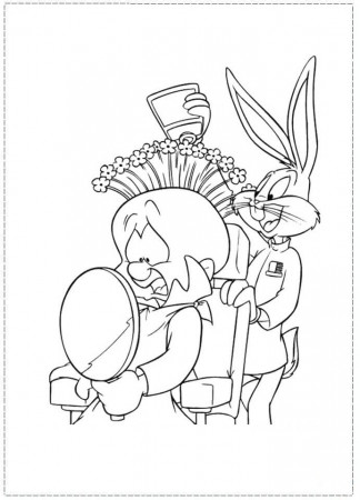 Bugs Bunny and Elmer Fudd 1 Coloring Page - Free Printable Coloring Pages  for Kids