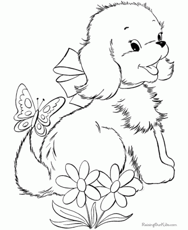 dogs and puppies a cute puppy holding balloons coloring page ...