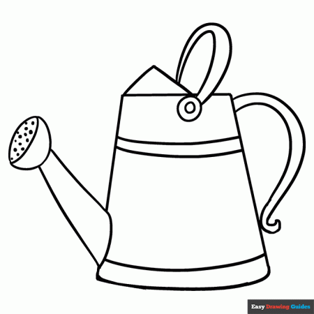 Watering Can Coloring Page | Easy Drawing Guides