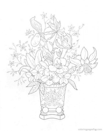 flower bouquets coloring pages printable