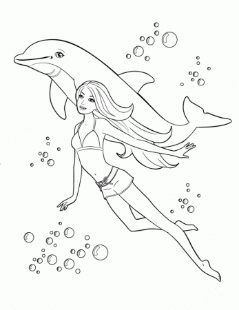 Printable Swimming Pool Coloring Pages Barbie Swim 288324 Swimsuit