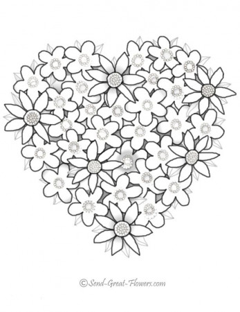 Coloring Pages Of Hearts And Flowers 199 | Free Printable Coloring 
