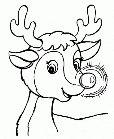 Cool Rudolph The Santa Reindeer Christmas Coloring Page | Laptopezine.