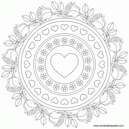 Don't Eat the Paste: Roses and Forget-me-nots mandala to color