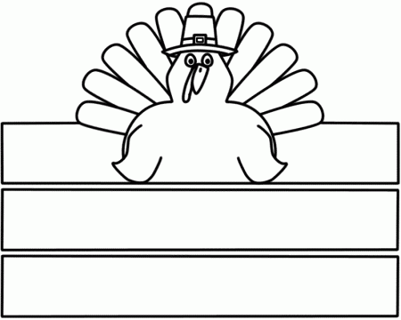Thanksgiving Turkey Hat - Paper craft (Black and White Template)