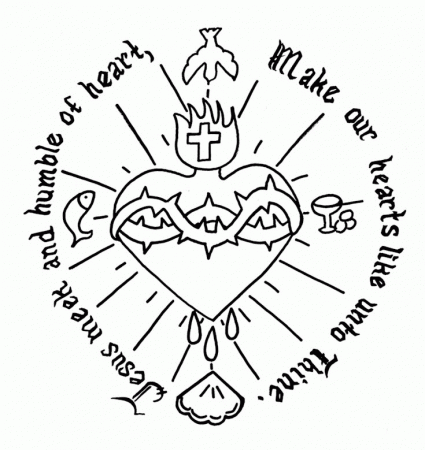Sacred Heart Catholic Coloring Page | Catholic