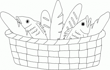 Baker Coloring Pages C0lor 61041 5 Loaves And 2 Fish Coloring Pages
