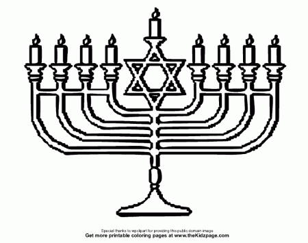 Menorah - Free Coloring Pages for Kids - Printable Colouring Sheets