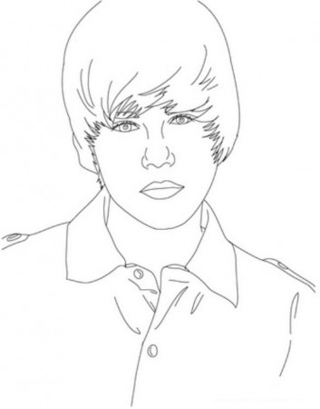 Justin Bieber Close Up Coloring Page – Printable Justin Bieber 