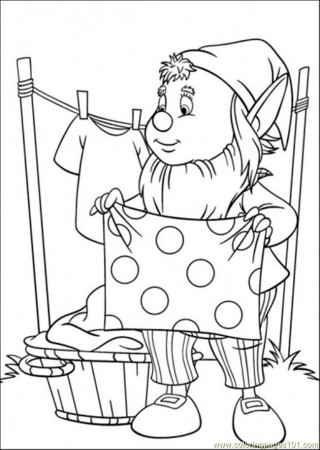 Coloring Pages Big Ears Hangs The Clothes (Cartoons > Noddy 