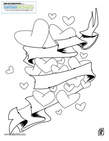 hearts coloring page image tattooing tattoo designs