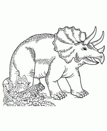 Triceratops Dinosaur Coloring Page | HelloColoring.com | Coloring 