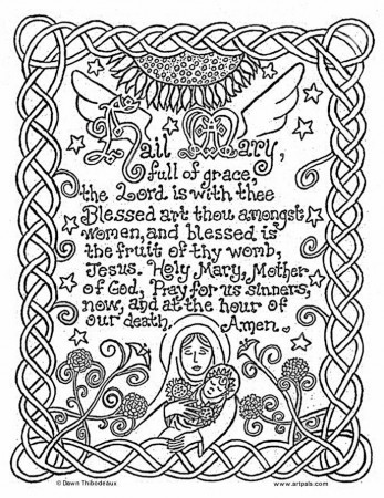 Hail Mary Catholic Coloring Page | Mary Crafts and Activities | Pinte…