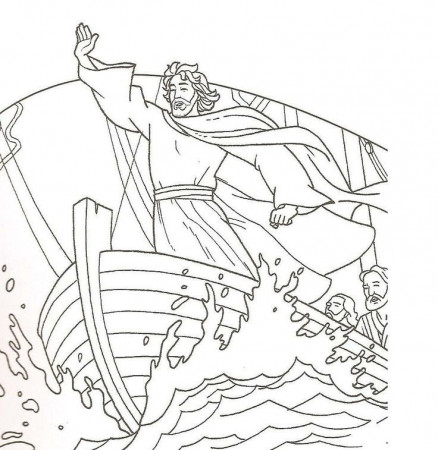 Jesus calms the storm | Bible coloring pages