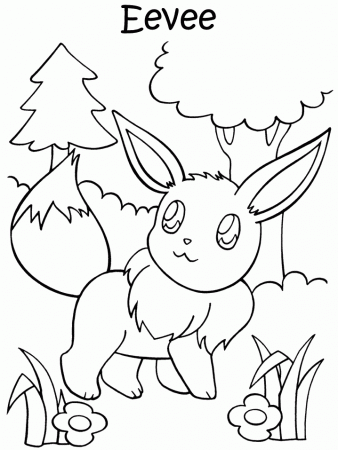 pokemon eeve coloring pages kids