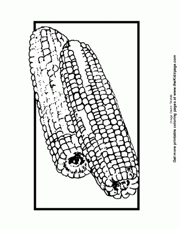 Corn Cob Outline Coloring Page - Coloring Home
