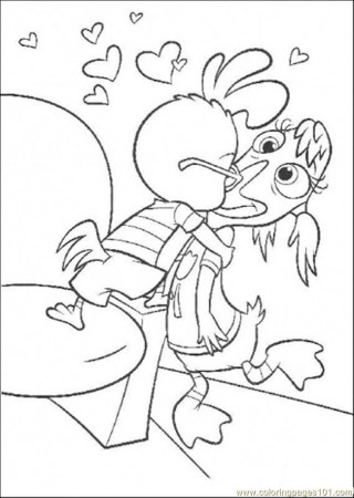 Coloring Pages Chicken Little Kiss Abbey (Cartoons > Chicken 