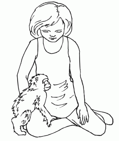 Baby Monkey Coloring Page | Free coloring pages