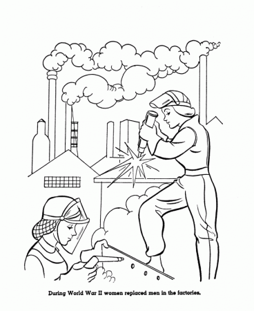 Labor Day Coloring Pages - Labor History - Women in the workforce 