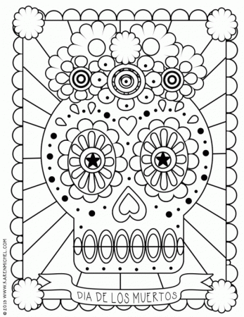 Art With Kids Karen Michel 84285 Day Of The Dead Skull Coloring Pages