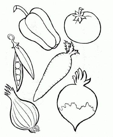 Six Kinds Of Perfect Food Vegetables Coloring Pages - Vegetables 