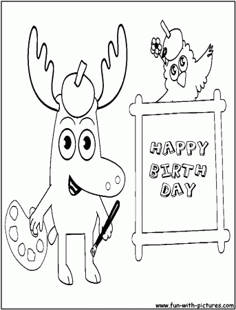 moose and zee happy birthday coloring page