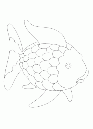 Rainbow fish coloring page to print and color
