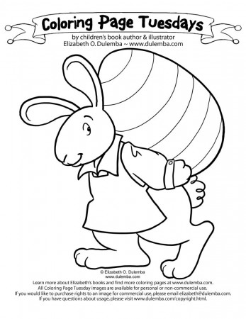 dulemba: Coloring Page Tuesday - Easter Bunny at Work!