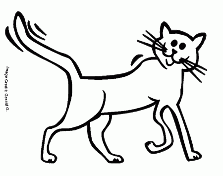 Cat - Free Coloring Pages for Kids - Printable Colouring Sheets