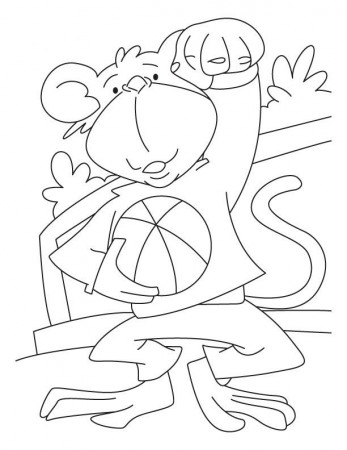 Monkey in playful mood coloring pages | Download Free Monkey in 