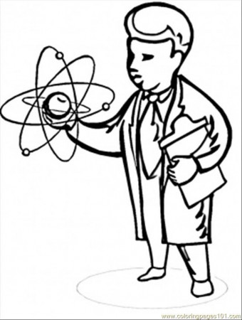 scientist cartoon Colouring Pages