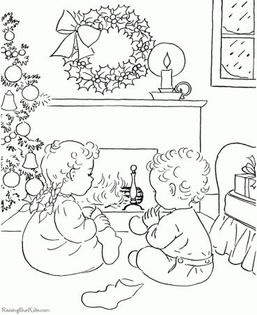 Christmas scene Colouring Pages (page 3)