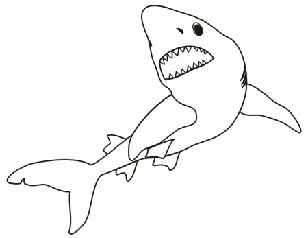 Shark Coloring Page | Shark With Jaws Open